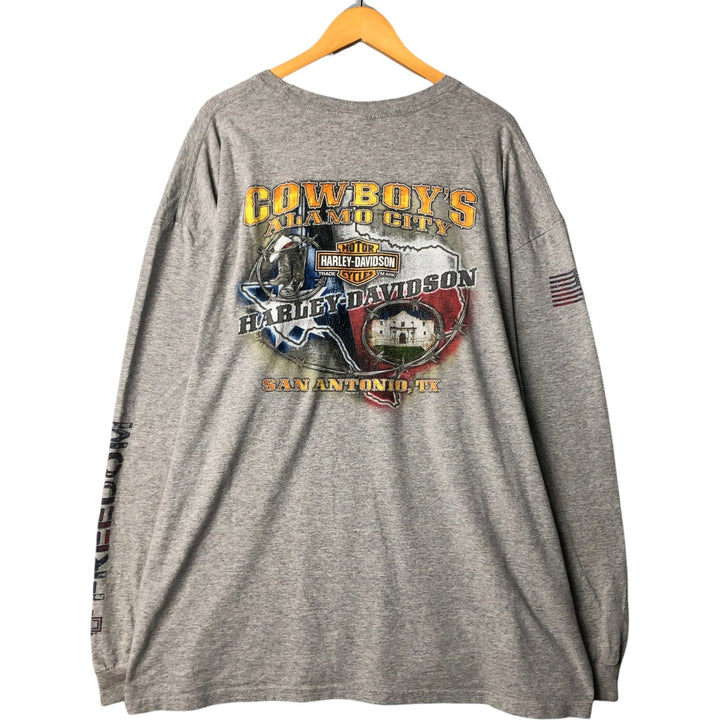 Oversized Harley-Davidson Stars and Stripes Motorcycle T-shirt, Men's, Size XXXL cotton gray type Vintage Second Hand