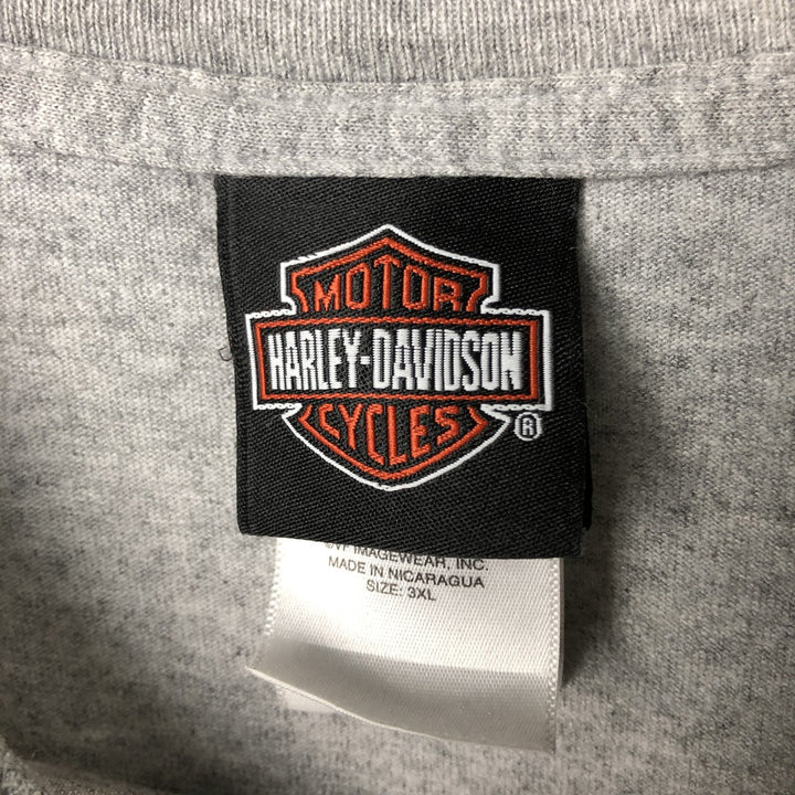 Oversized Harley-Davidson Stars and Stripes Motorcycle T-shirt, Men's, Size XXXL cotton gray type Vintage Second Hand