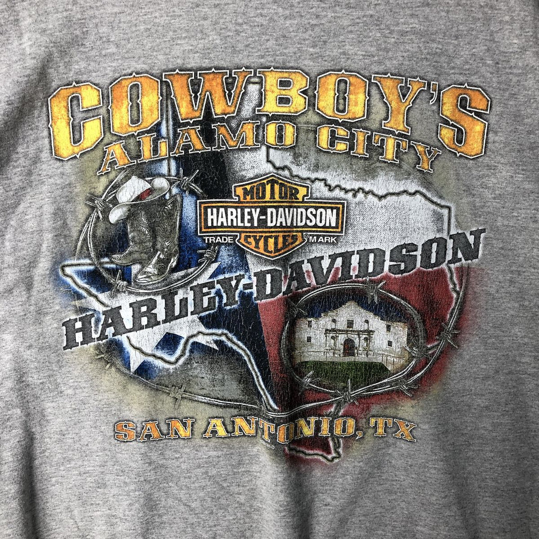 Oversized Harley-Davidson Stars and Stripes Motorcycle T-shirt, Men's, Size XXXL cotton gray type Vintage Second Hand