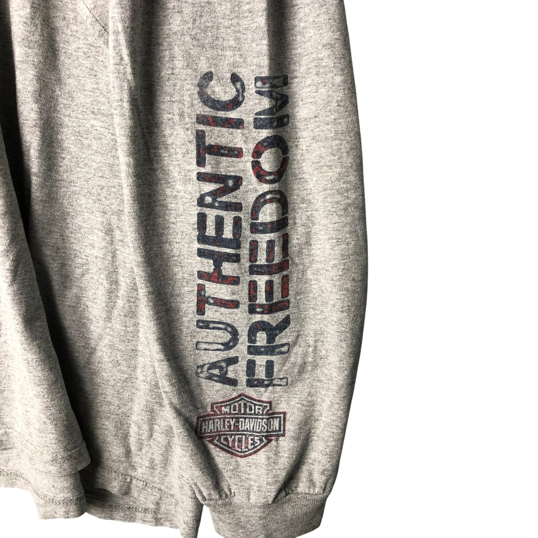 Oversized Harley-Davidson Stars and Stripes Motorcycle T-shirt, Men's, Size XXXL cotton gray type Vintage Second Hand