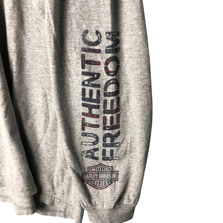 Oversized Harley-Davidson Stars and Stripes Motorcycle T-shirt, Men's, Size XXXL cotton gray type Vintage Second Hand