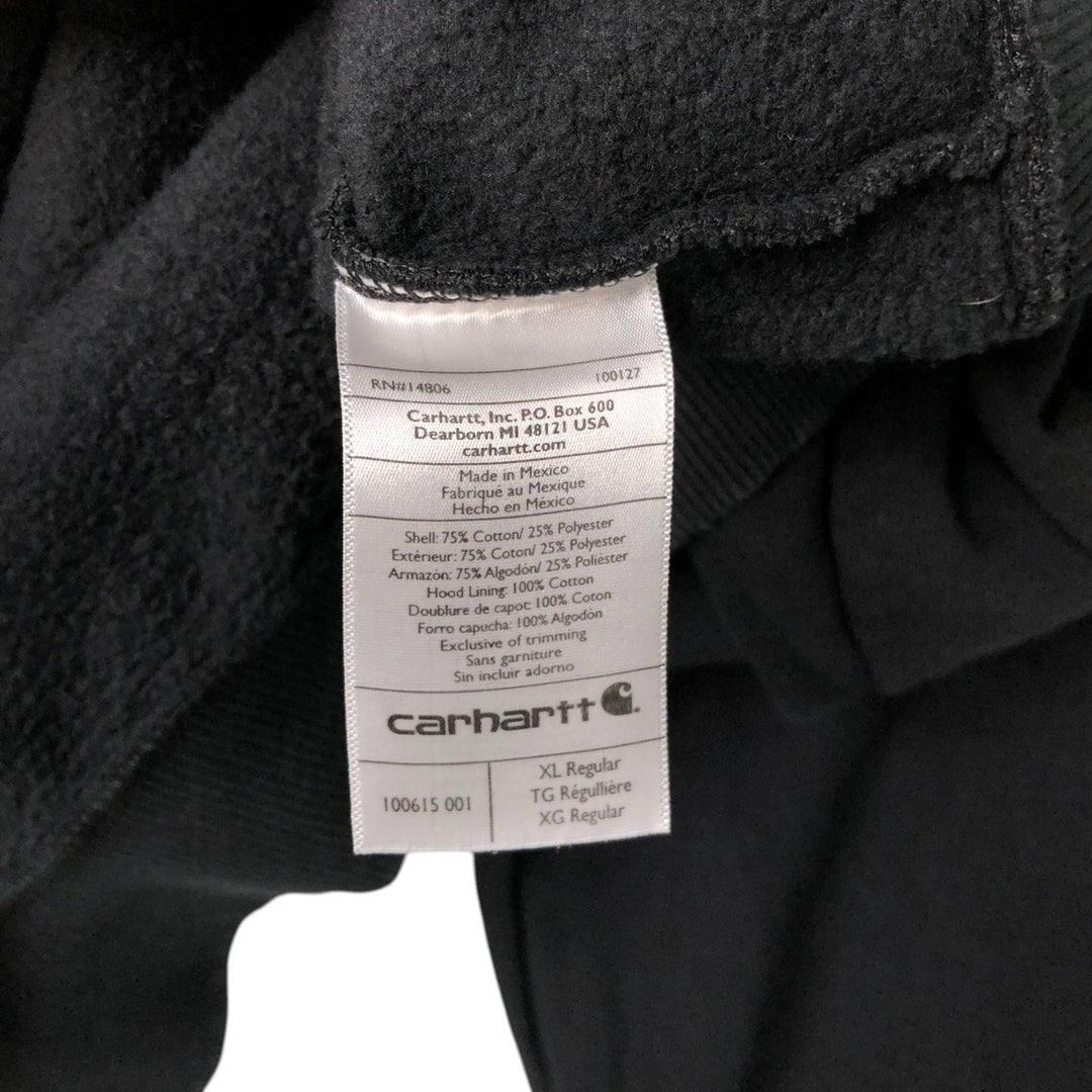 Carhartt ORIGINAL FIT sweatshirt pullover hoodie, men's XL size cotton black type Vintage Second Hand