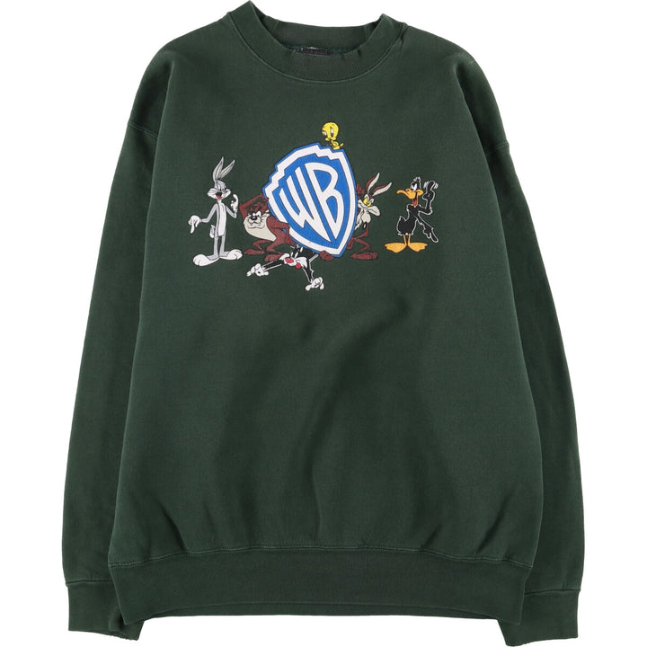 Vintage 90'S Looney Tunes character sweatshirt, Made in USA, Men's XL cotton green type Vintage Second Hand