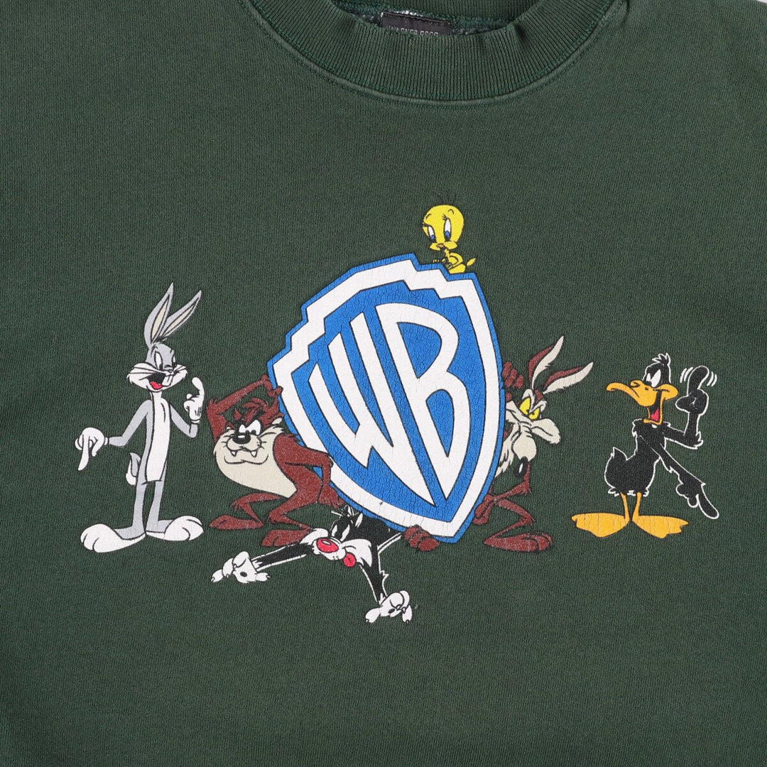 Vintage 90'S Looney Tunes character sweatshirt, Made in USA, Men's XL cotton green type Vintage Second Hand