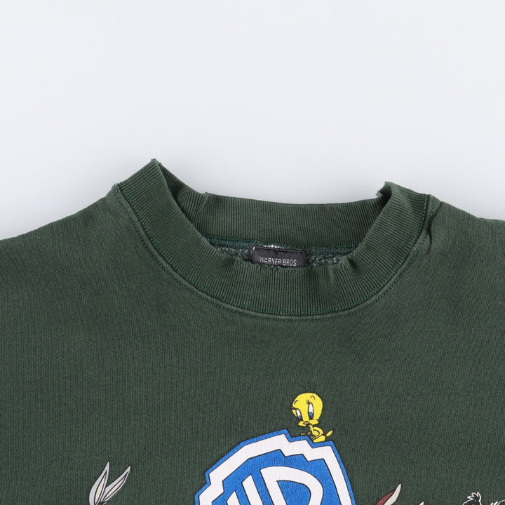 Vintage 90'S Looney Tunes character sweatshirt, Made in USA, Men's XL cotton green type Vintage Second Hand