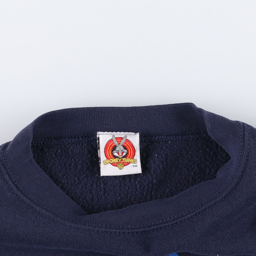 Vintage 90'S Looney Tunes Tweety character sweatshirt, size M, men's unclear navy blue type Vintage Second Hand