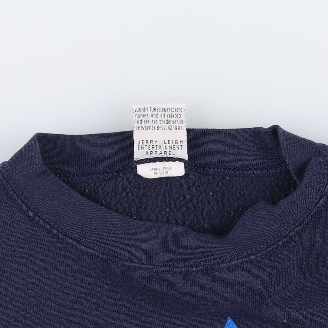 Vintage 90'S Looney Tunes Tweety character sweatshirt, size M, men's unclear navy blue type Vintage Second Hand