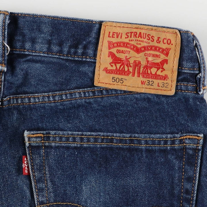 Levi's 505 tapered denim pants for men, size W33 cotton blue type Vintage Second Hand
