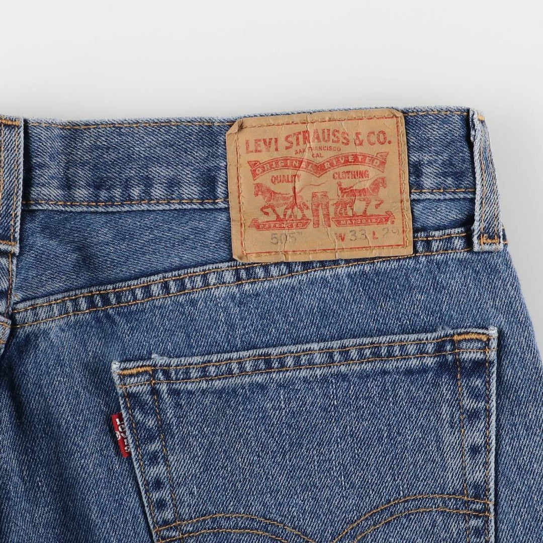 Levi's 505 tapered denim pants for men, size w36 cotton blue type Vintage Second Hand