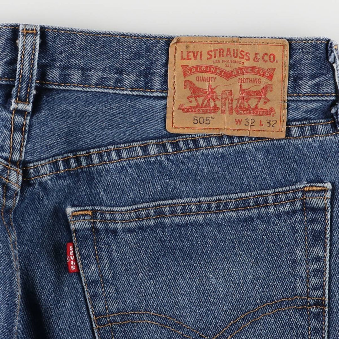 Levi's 505 tapered denim pants for men, size W33 cotton blue type Vintage Second Hand