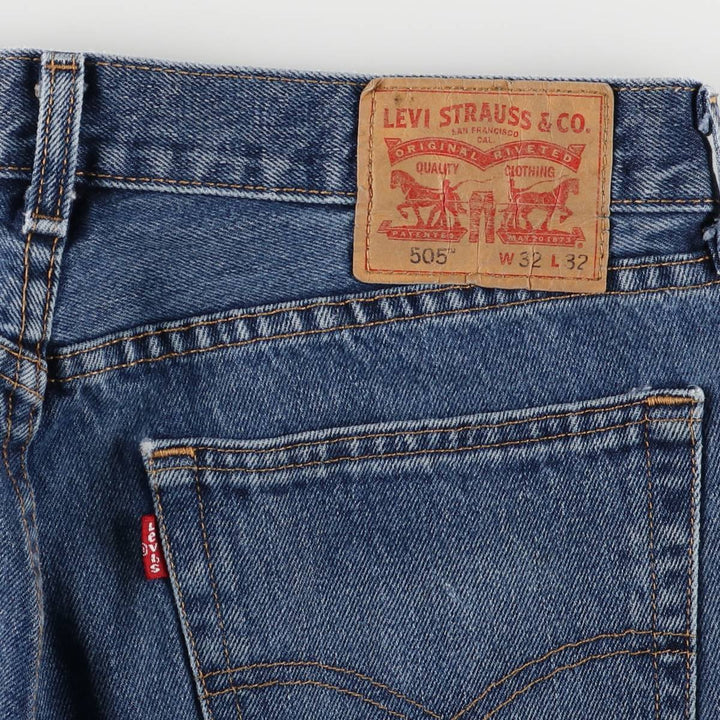Levi's 505 tapered denim pants for men, size W33 cotton blue type Vintage Second Hand