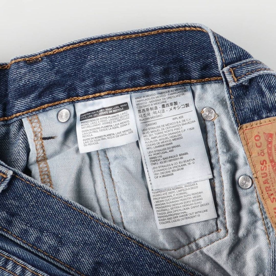 Levi's 505 tapered denim pants for men, size W33 cotton blue type Vintage Second Hand