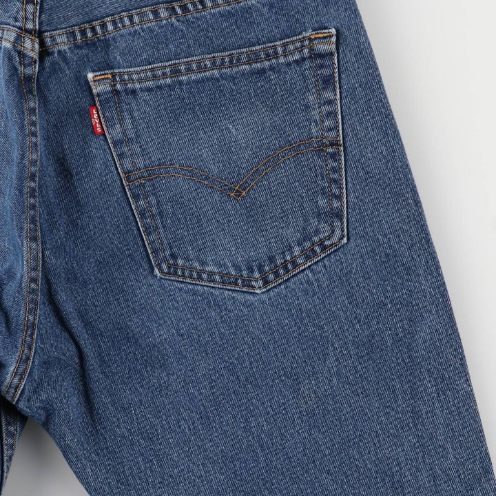 Levi's 505 tapered denim pants for men, size W33 cotton blue type Vintage Second Hand