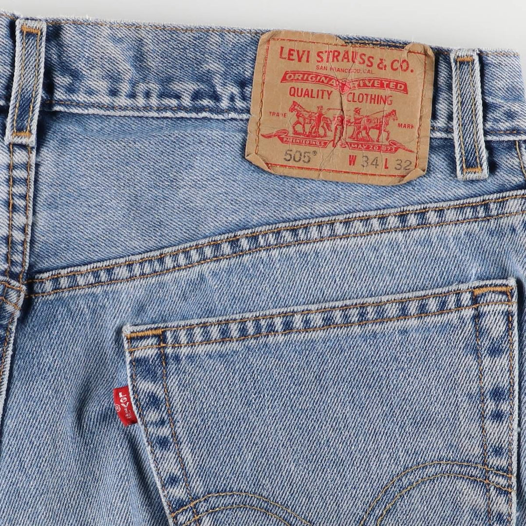 Levi's 505 REGULAR FIT tapered denim pants for men, size w34 cotton blue type Vintage Second Hand