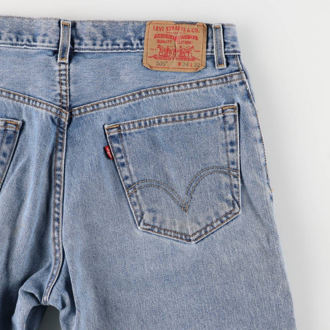 Levi's 505 REGULAR FIT tapered denim pants for men, size w34 cotton blue type Vintage Second Hand