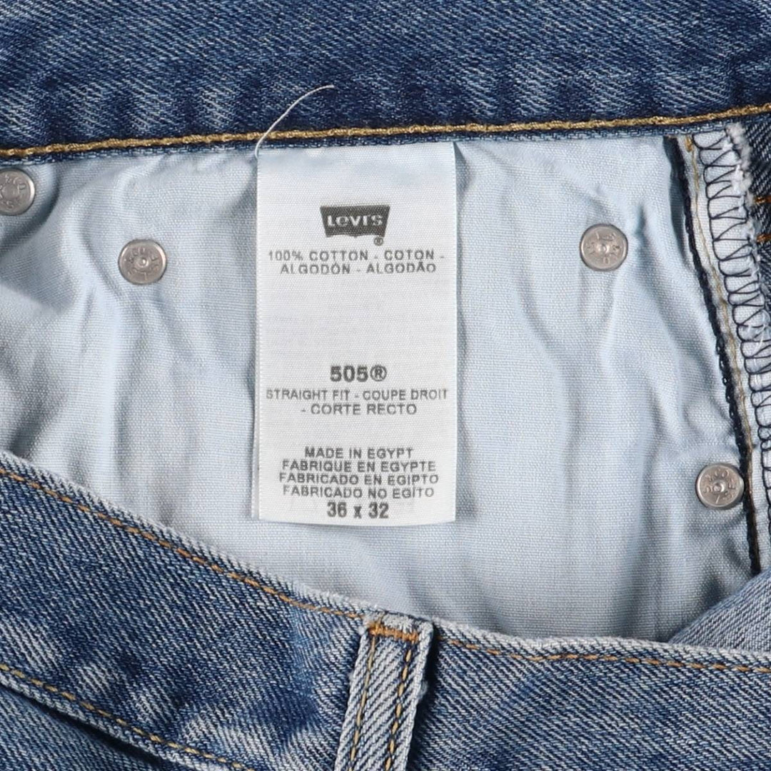 Levi's 505 STRAIGHT FIT tapered denim pants for men, size w37 cotton blue type Vintage Second Hand