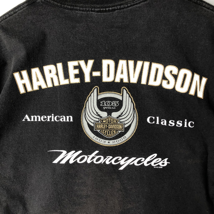 00'S Harley-Davidson Long Sleeve T-Shirt, Men's Size L cotton black type Vintage Second Hand