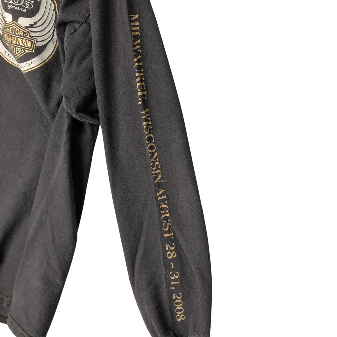 00'S Harley-Davidson Long Sleeve T-Shirt, Men's Size L cotton black type Vintage Second Hand