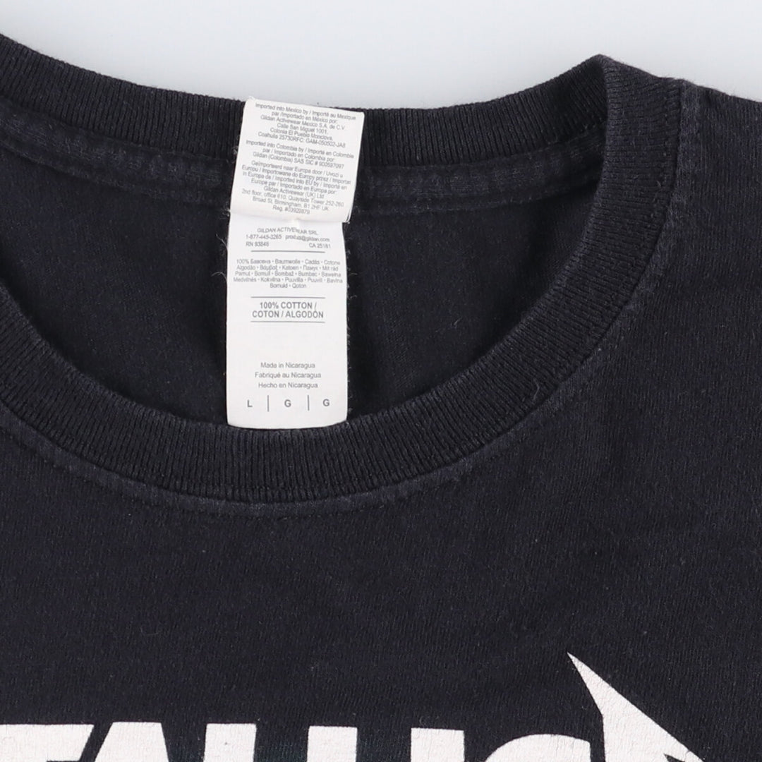 Gildan Metallica Band T-shirt, Men's Size L cotton black type Vintage Second Hand