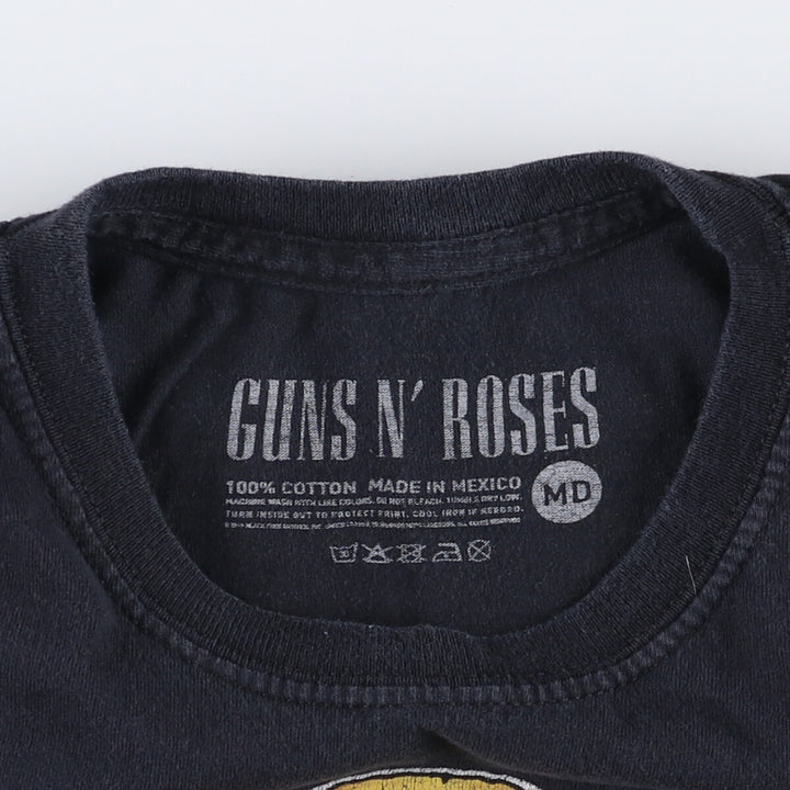 GUNS N' ROSES Skull Pattern Band T-shirt, Band Tee, Men's S size cotton black type Vintage Second Hand