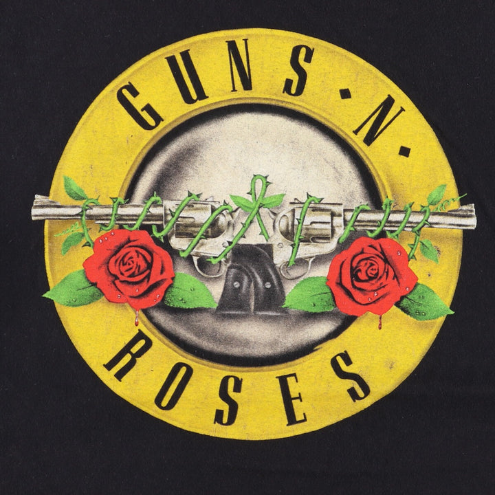 GUNS N' ROSES Skull Pattern Band T-shirt, Men's M size cotton black type Vintage Second Hand