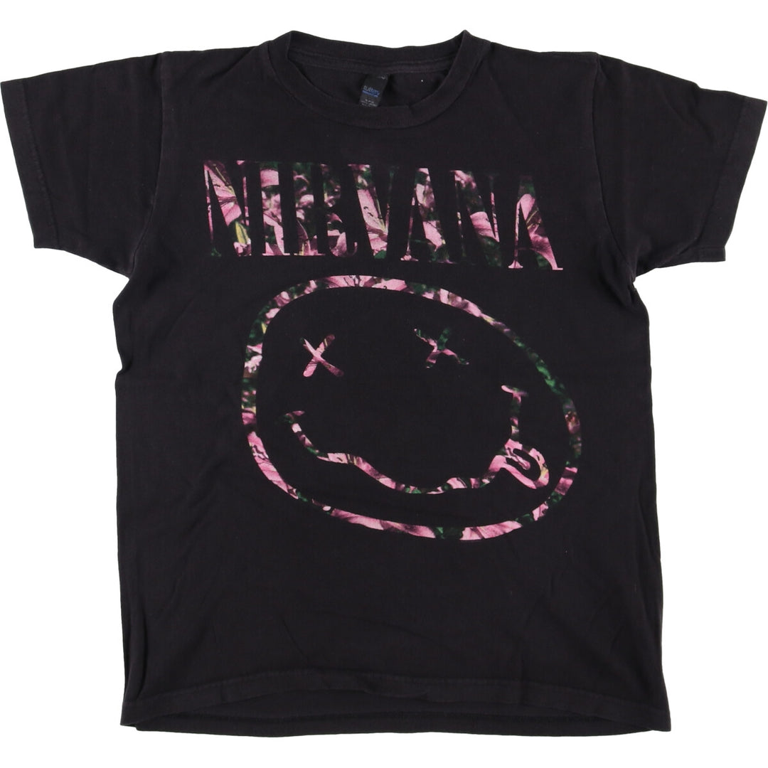 TULTEX NIRVANA Nirvana Band T-shirt Band T Men's S size cotton black type Vintage Second Hand