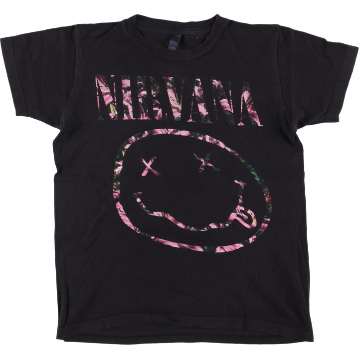 TULTEX NIRVANA Nirvana Band T-shirt Band T Men's S size cotton black type Vintage Second Hand