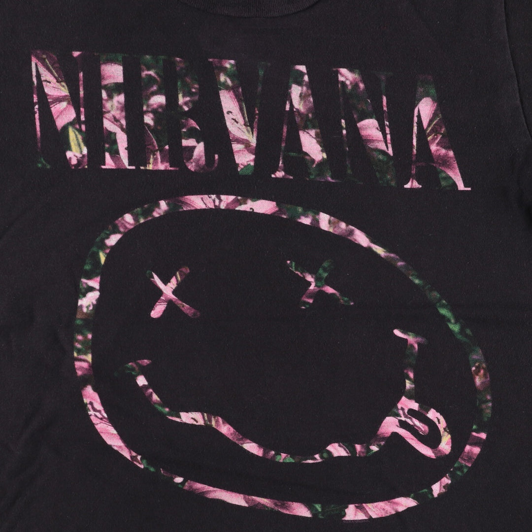 TULTEX NIRVANA Nirvana Band T-shirt Band T Men's S size cotton black type Vintage Second Hand