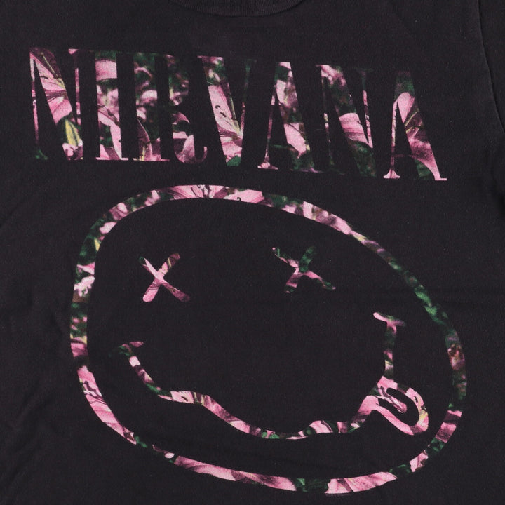 TULTEX NIRVANA Nirvana Band T-shirt Band T Men's S size cotton black type Vintage Second Hand