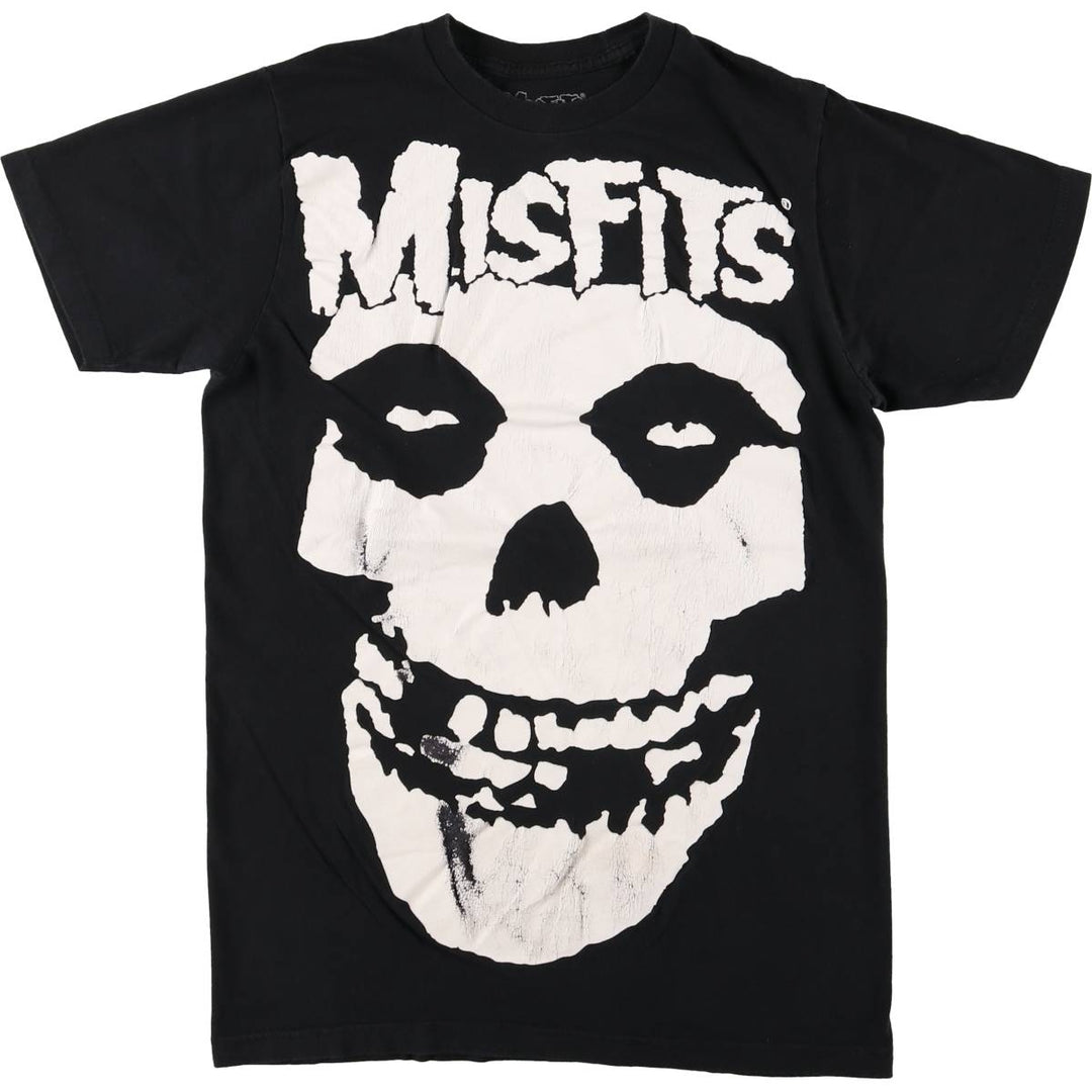 MISFITS Skull Pattern Band T-shirt, Men's M size cotton black type Vintage Second Hand