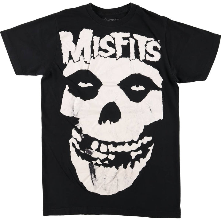 MISFITS Skull Pattern Band T-shirt, Men's M size cotton black type Vintage Second Hand