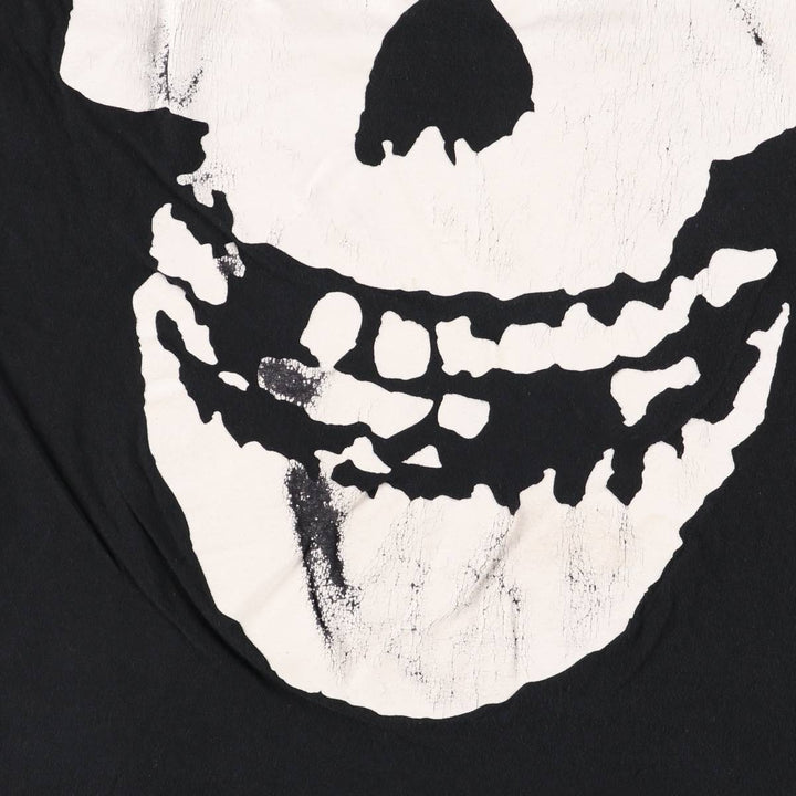 MISFITS Skull Pattern Band T-shirt, Men's M size cotton black type Vintage Second Hand