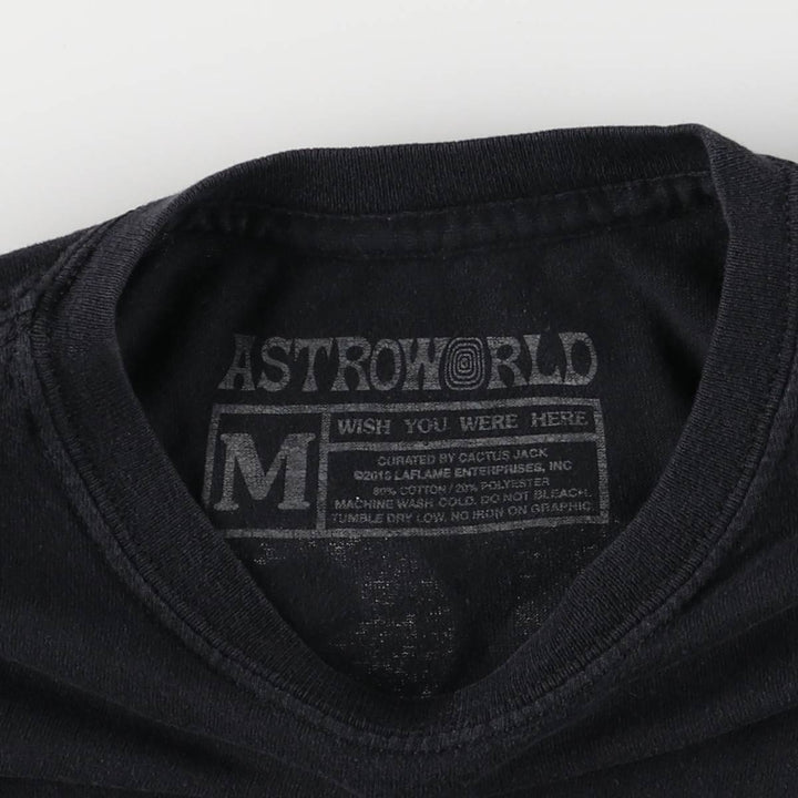 ASTRO WORLD Astroworld Rap T-shirt, Men's Size M cotton black type Vintage Second Hand