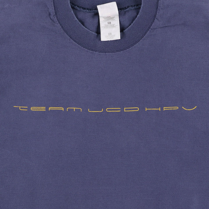 00'S Fruit of the Loom printed T-shirt, men's size XL cotton navy blue type Vintage Second Hand