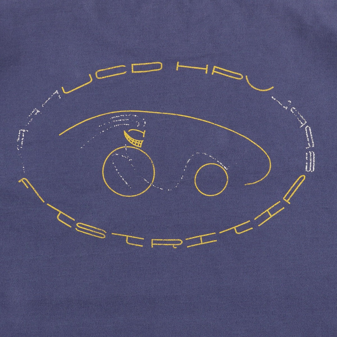 00'S Fruit of the Loom printed T-shirt, men's size XL cotton navy blue type Vintage Second Hand