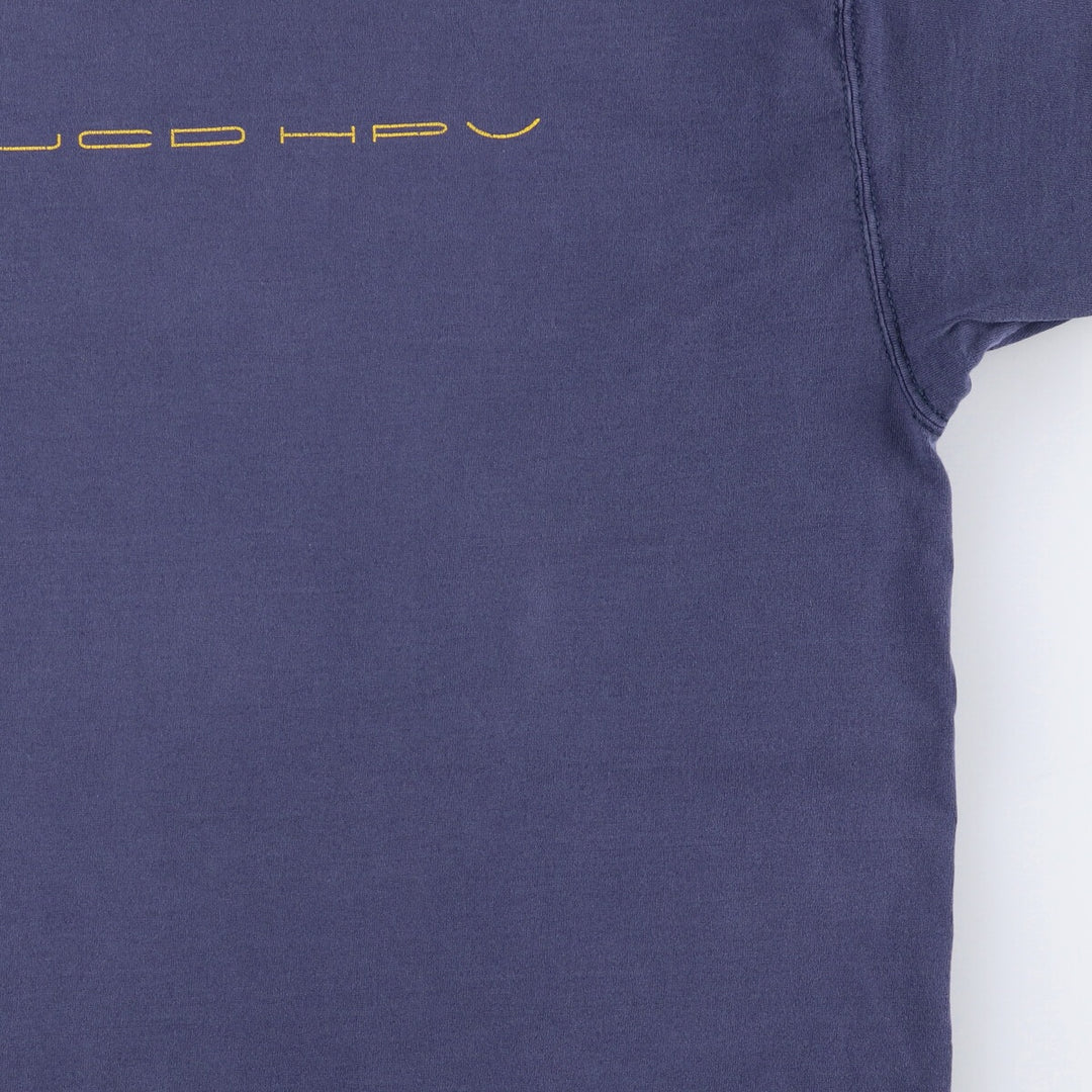 00'S Fruit of the Loom printed T-shirt, men's size XL cotton navy blue type Vintage Second Hand