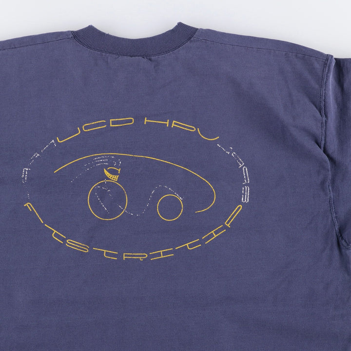 00'S Fruit of the Loom printed T-shirt, men's size XL cotton navy blue type Vintage Second Hand