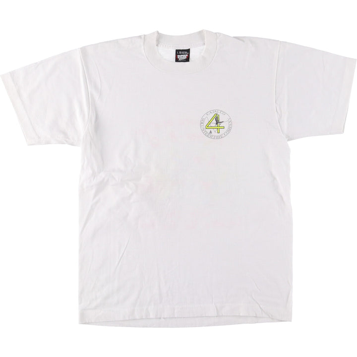 90'S SCREEN STARS Printed T-shirt Made in USA Men's L Vintage cotton white type Vintage Second Hand