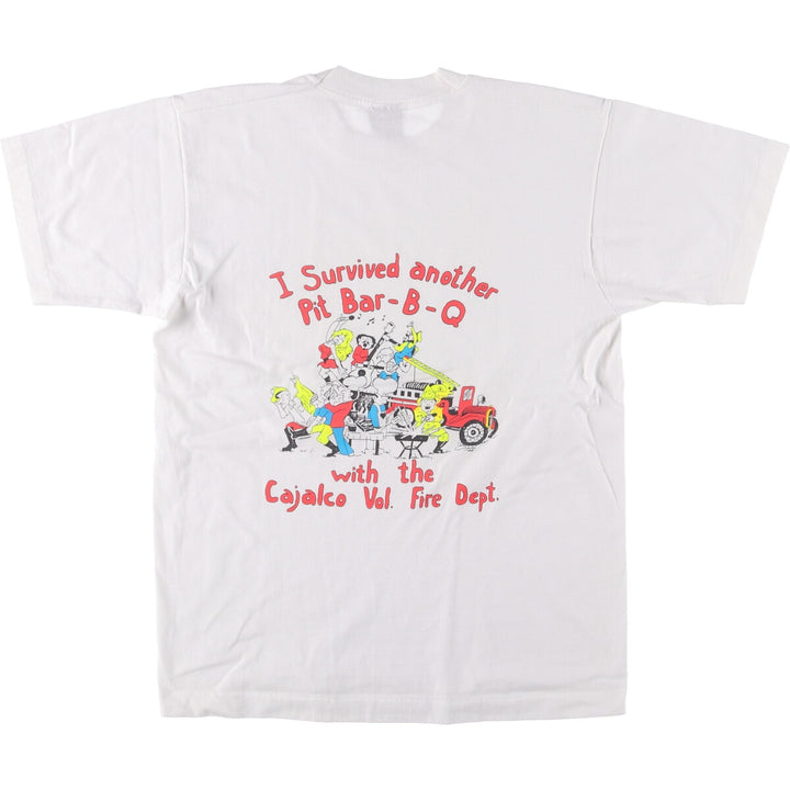 90'S SCREEN STARS Printed T-shirt Made in USA Men's L Vintage cotton white type Vintage Second Hand