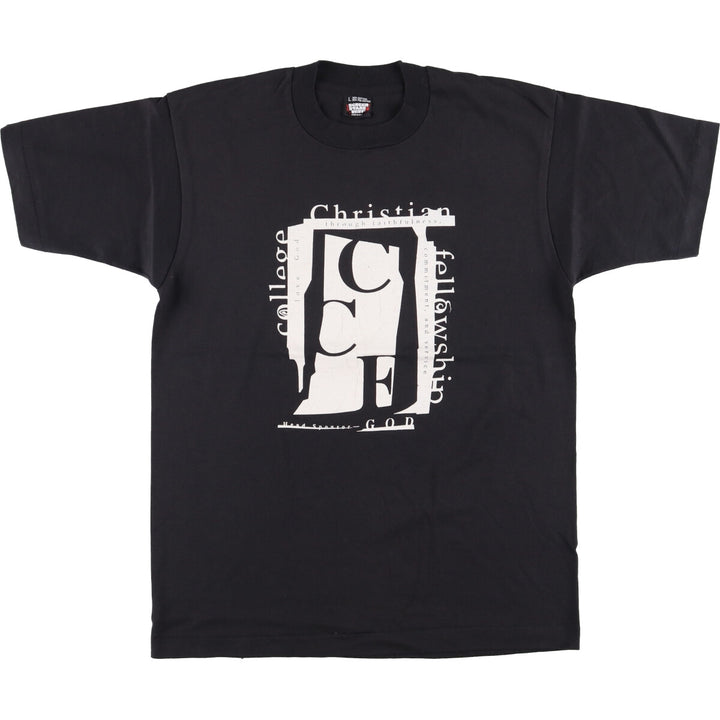 90'S SCREEN STARS Printed T-shirt Made in USA Men's L Vintage cotton black type Vintage Second Hand