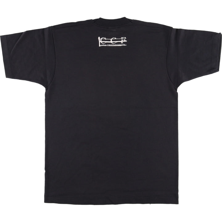 90'S SCREEN STARS Printed T-shirt Made in USA Men's L Vintage cotton black type Vintage Second Hand