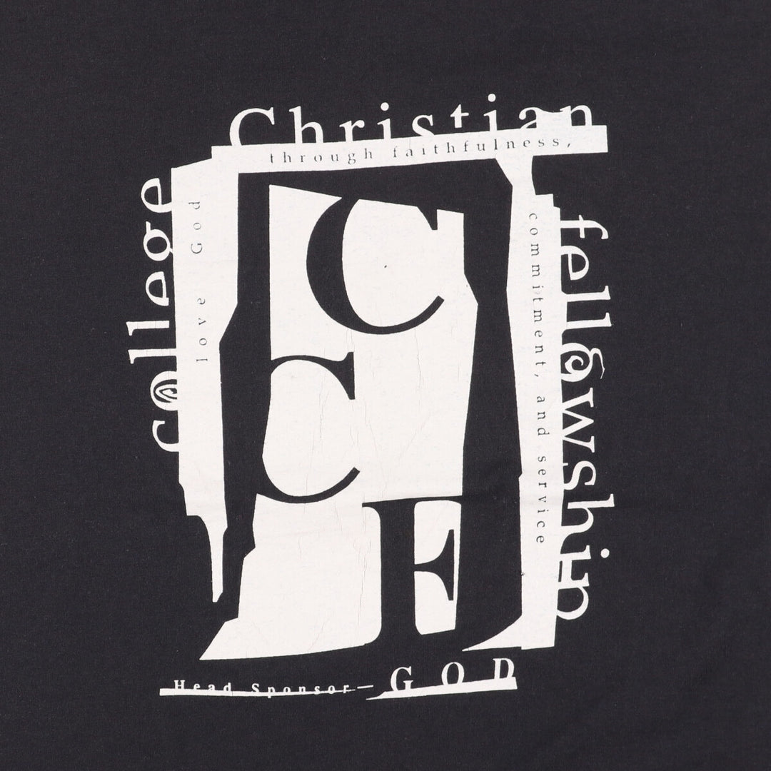90'S SCREEN STARS Printed T-shirt Made in USA Men's L Vintage cotton black type Vintage Second Hand