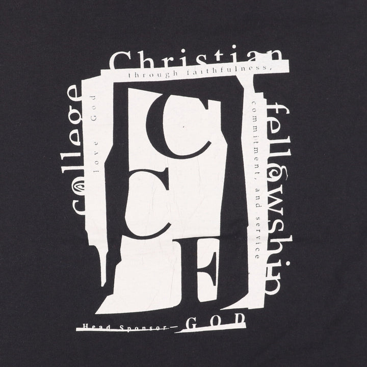 90'S SCREEN STARS Printed T-shirt Made in USA Men's L Vintage cotton black type Vintage Second Hand