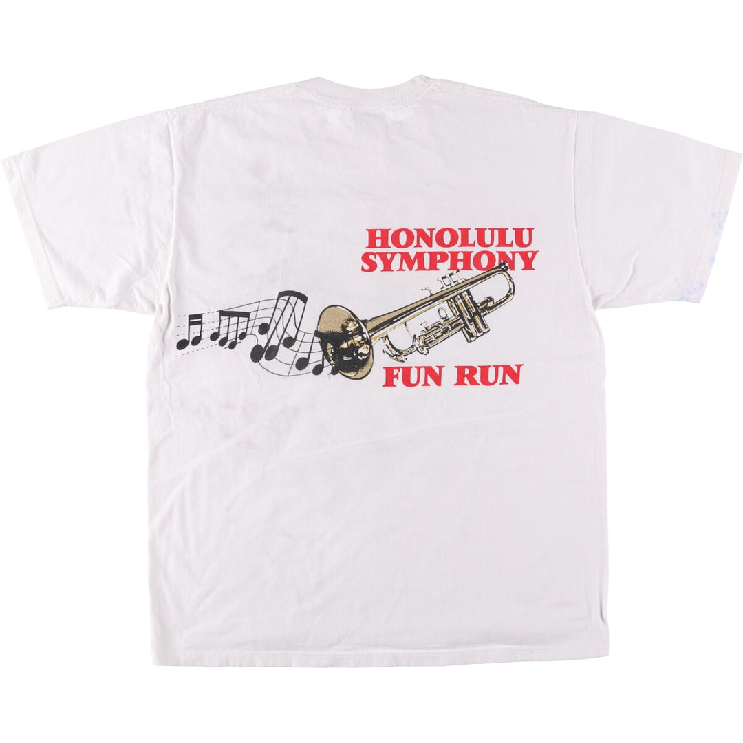 The Custom Company Printed T-Shirt, Made in USA, Men's Size L cotton white type Vintage Second Hand