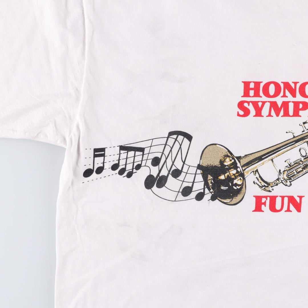 The Custom Company Printed T-Shirt, Made in USA, Men's Size L cotton white type Vintage Second Hand