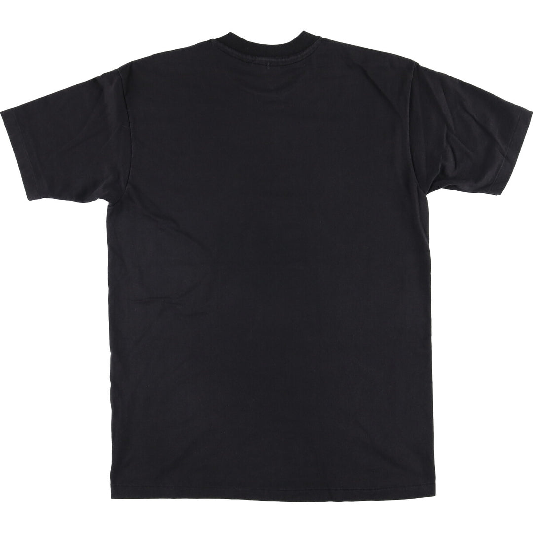 80'S Hanes Fifty-Fifty Blue Tag Printed T-Shirt Made in USA Men's L Size Vintage cotton black type Vintage Second Hand