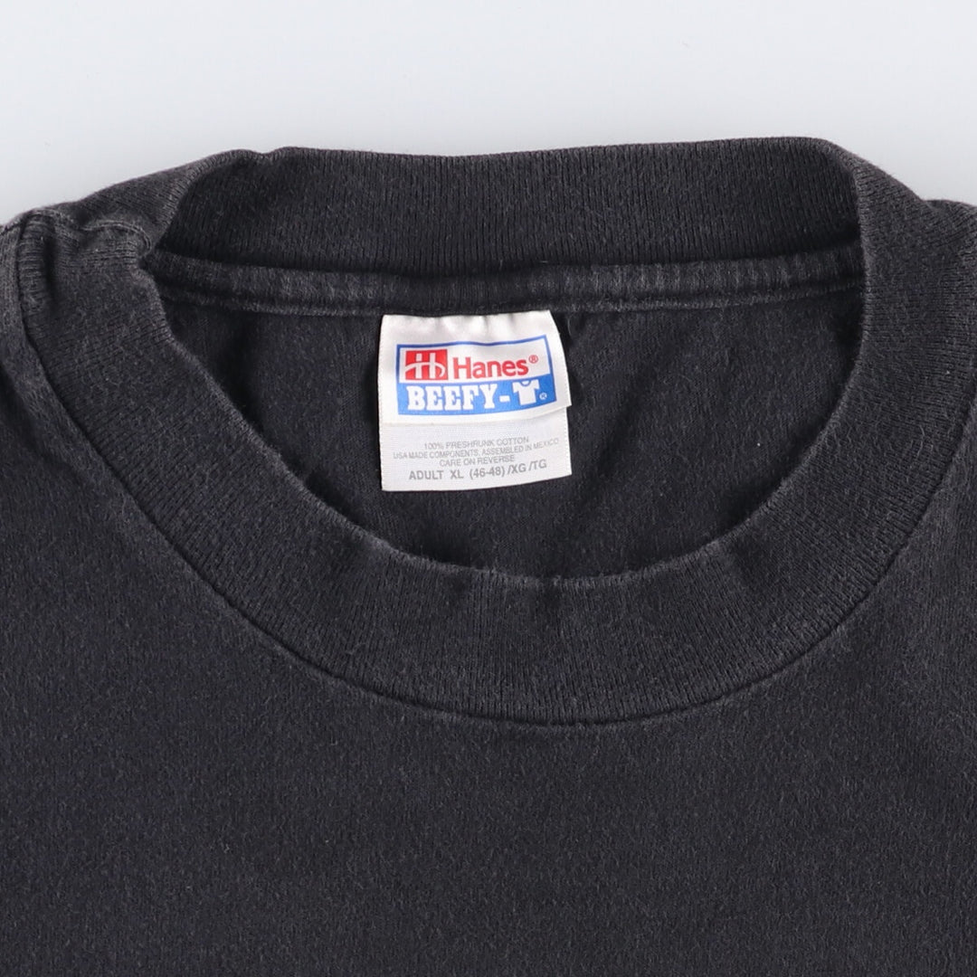 00'S Hanes BEEFY-T Printed T-shirt, Men's XL cotton black type Vintage Second Hand
