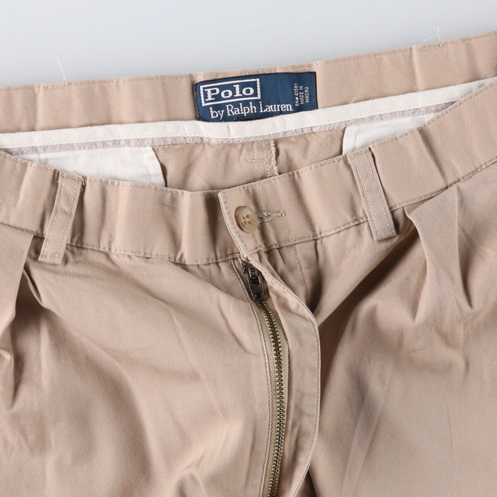 Ralph Lauren POLO by Ralph Lauren TYLER SHORT Two-pleat Chino Shorts, Men's Size W34 cotton Beige type Vintage Second Hand