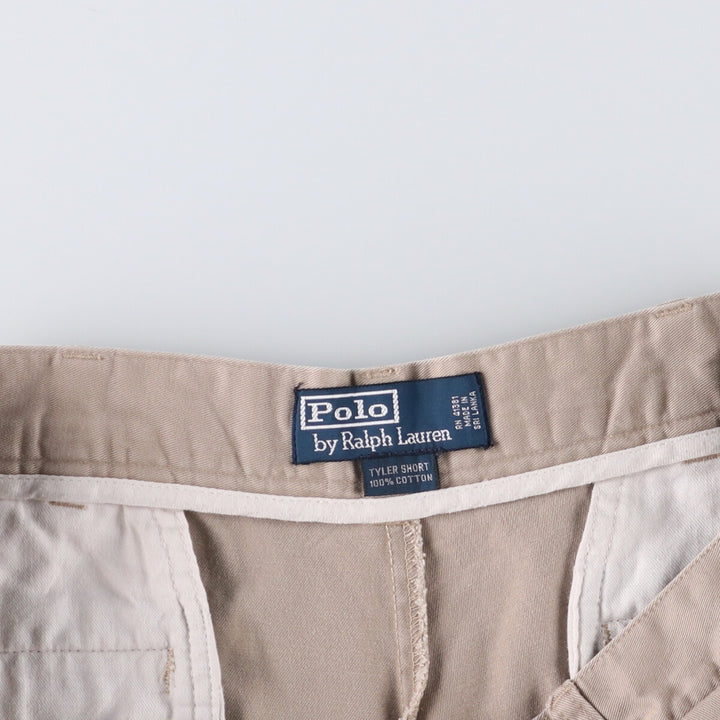 Ralph Lauren POLO by Ralph Lauren TYLER SHORT Two-pleat chino shorts, short pants, men's size W33 cotton Beige type Vintage Second Hand