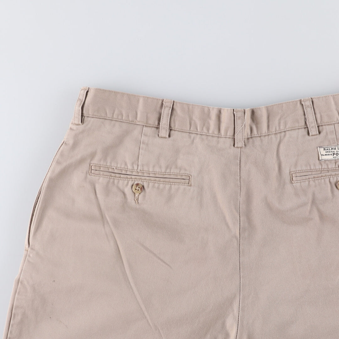 Ralph Lauren POLO by Ralph Lauren TYLER SHORT Two-pleat chino shorts, short pants, men's size W33 cotton Beige type Vintage Second Hand
